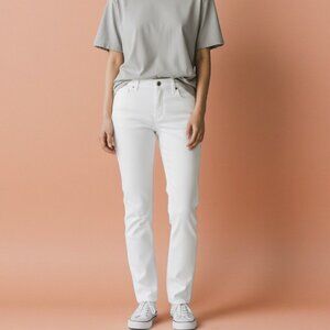 Sonoma Goods For Life Skinny White Denim Jeans-Size 12-New-5 Pocket-Zip/Button